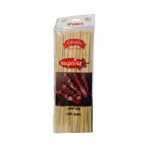 Çiloğlu - Lot de 100 Piques à Brochettes en bois 25cm pour barbecue