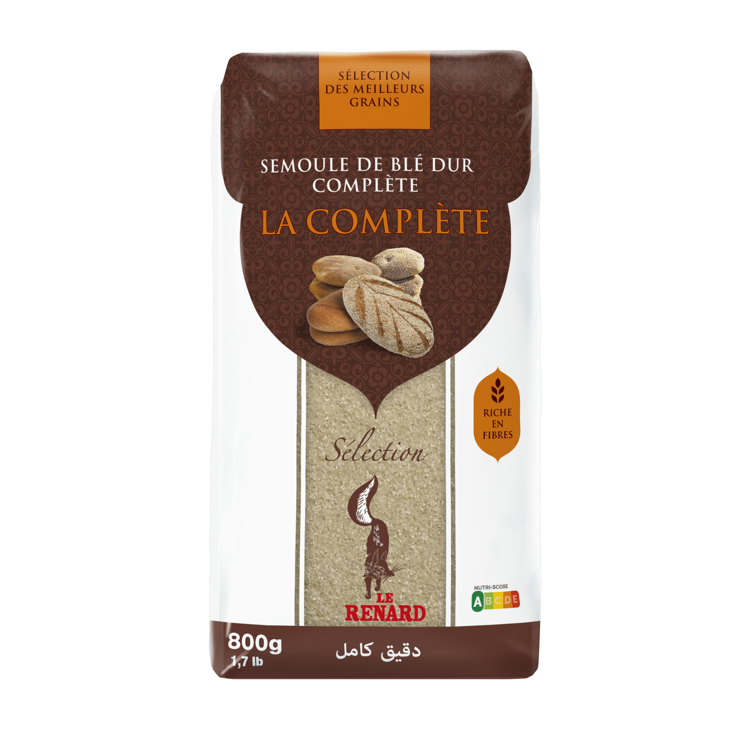 Le Renard Semoule de blé dur complète 800g