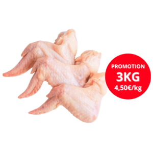 Ailes de poulet – 3kg (4,50€/kg)