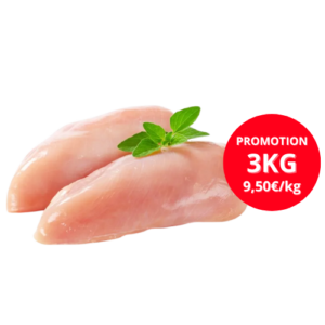 Blanc de poulet - 3kg (9,50€/kg)