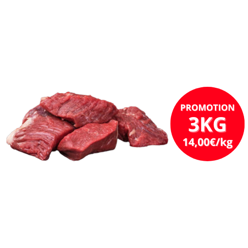 Bourguignon de boeuf - 3kg (14,00€/kg)