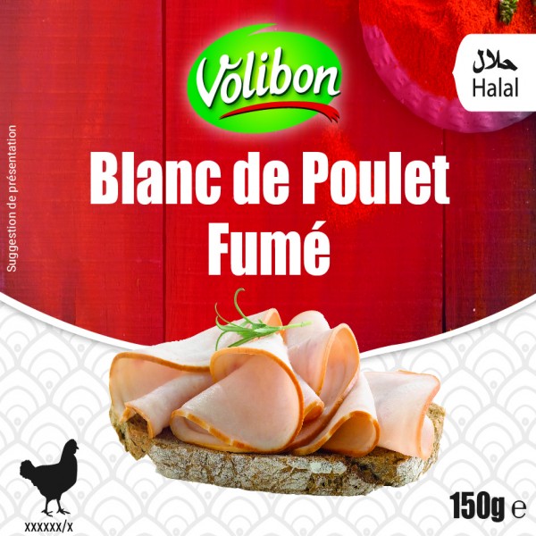 Volibon - Blanc de poulet fumé en tranches 150g