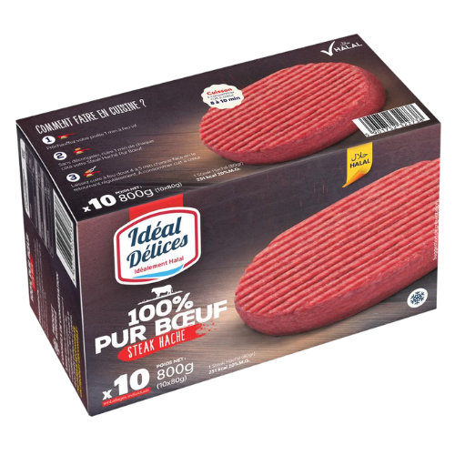Idéal Délices - Steak haché pur bœuf 800g