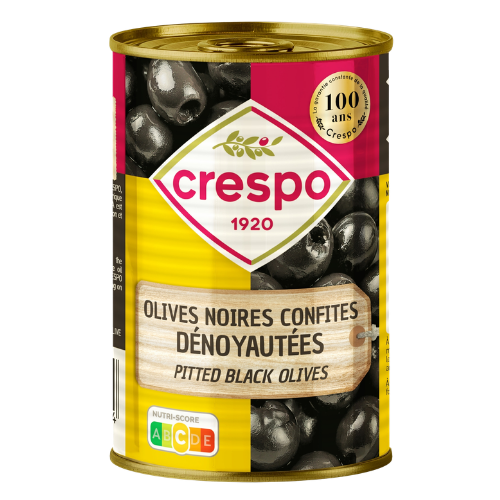 Crespo – Olives noires dénoyautées 387g